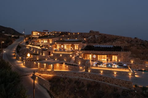 Property building, Night, Natural landscape, City view, Mountain view