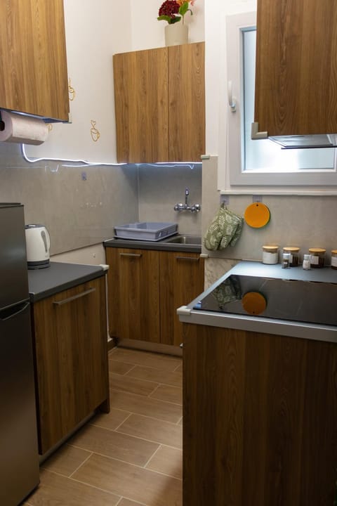 Kitchen or kitchenette, stove, kitchen