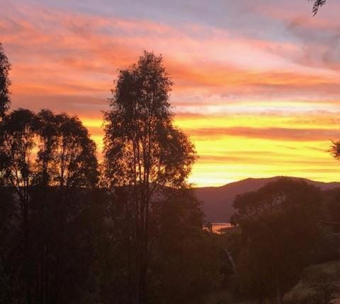 Natural landscape, Lake view, Mountain view, Sunset