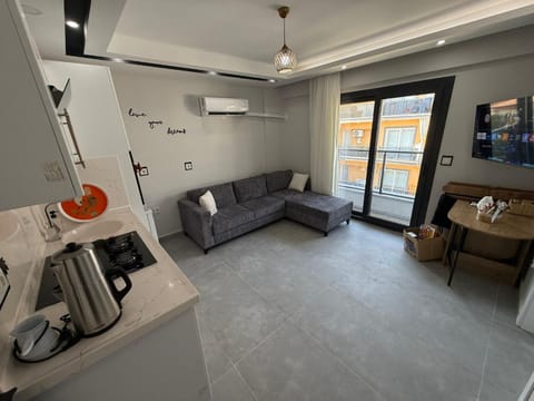 TV and multimedia, Kitchen or kitchenette, Living room, Seating area, Dining area, oven, air conditioner