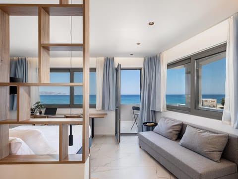Bed, Sea view