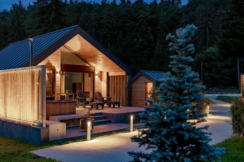 Property building, Night, Natural landscape, Garden, Garden view