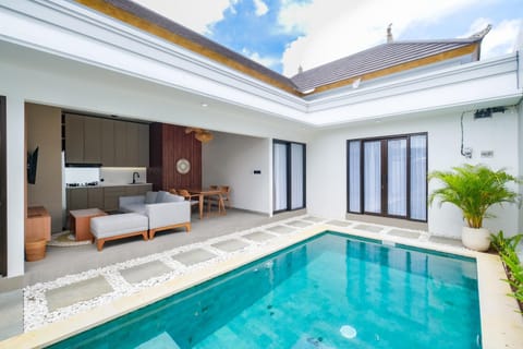 Living room, Seating area, Pool view, Swimming pool