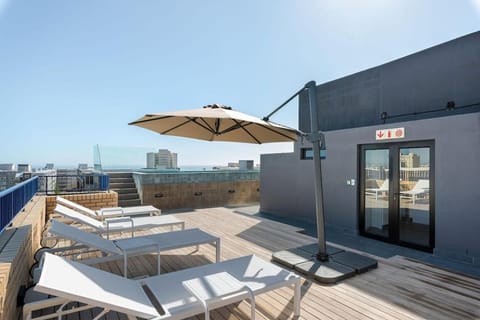 Property building, Day, View (from property/room), Balcony/Terrace, sunbed