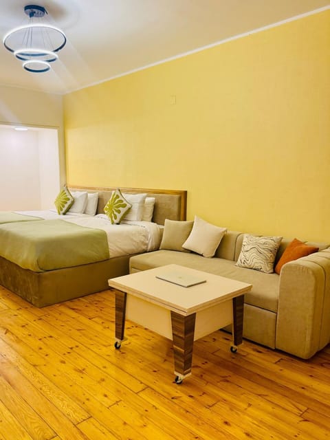 Bed, Living room, Photo of the whole room, Seating area, Bedroom