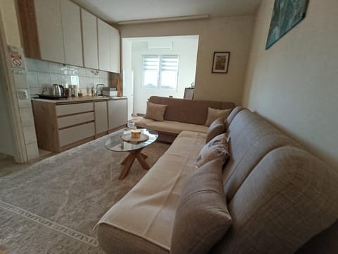 Kitchen or kitchenette, Living room, Seating area