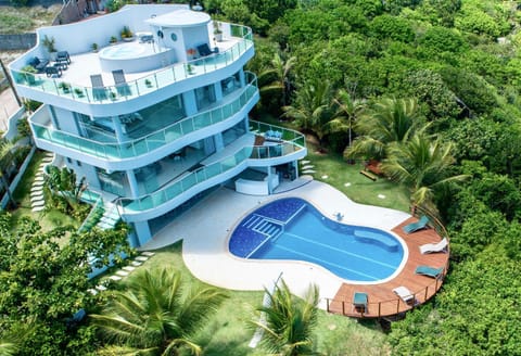 Property building, Facade/entrance, Day, Bird's eye view, Garden, Garden view, Pool view, Swimming pool, sunbed