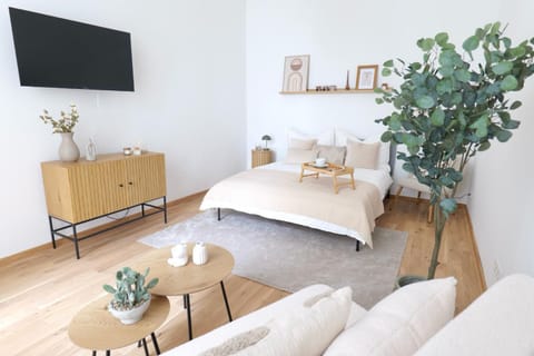 Bed, TV and multimedia, Living room, Bedroom