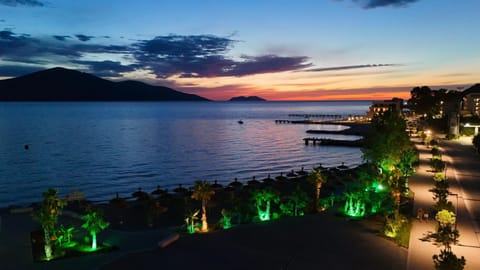 Nearby landmark, Night, Natural landscape, Sea view