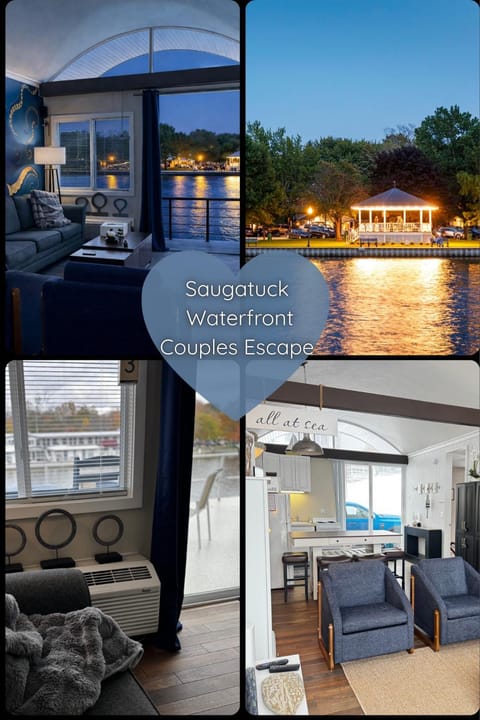 Living room, Lake view, fireplace