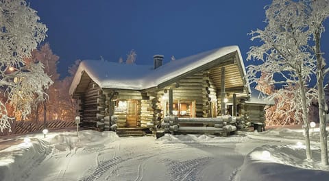 Property building, Night, Winter