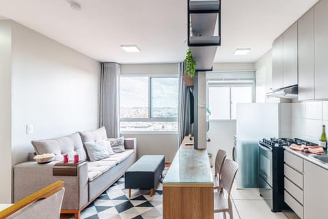 Kitchen or kitchenette, Living room, Dining area, oven, stove