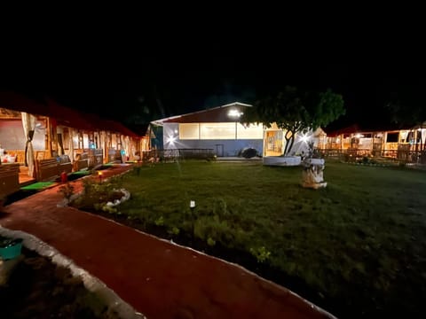Property building, Night, Garden view