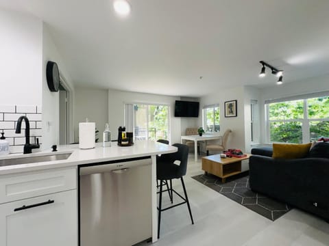 Living room, kitchen