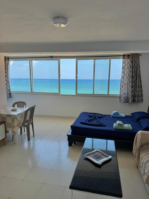 Bed, Sea view