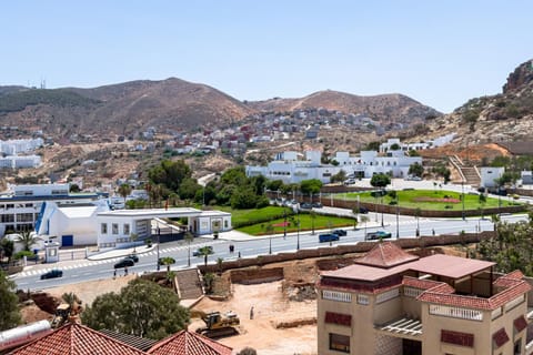 Nearby landmark, Day, Natural landscape, City view, Mountain view, Street view