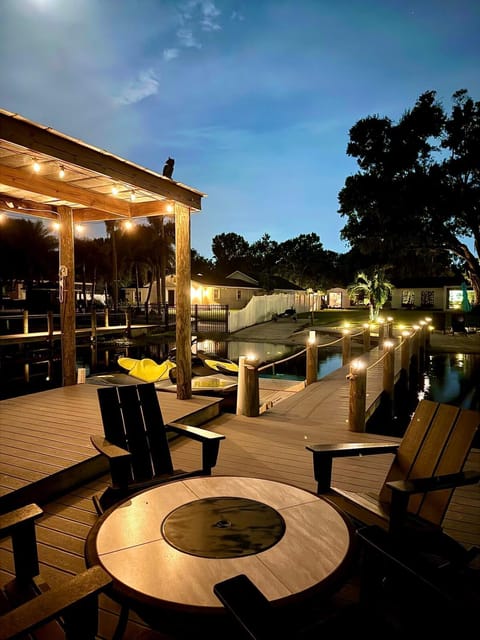 Patio, Night, Seating area
