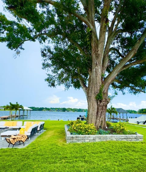 Communal lounge/ TV room, Spring, Day, Natural landscape, Garden, Evening entertainment, Garden view, Lake view, sunbed