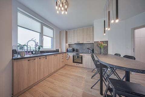 Kitchen or kitchenette, Dining area, dishwasher, stove