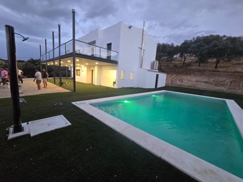 Property building, Night, Pool view, Swimming pool