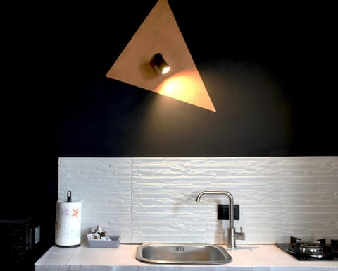 Kitchen or kitchenette, microwave