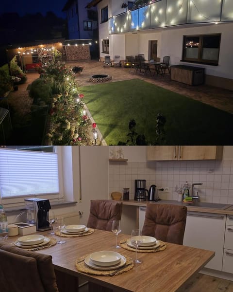 Property building, Night, Garden, Seating area