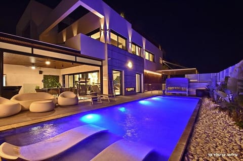 Night, Pool view, Swimming pool