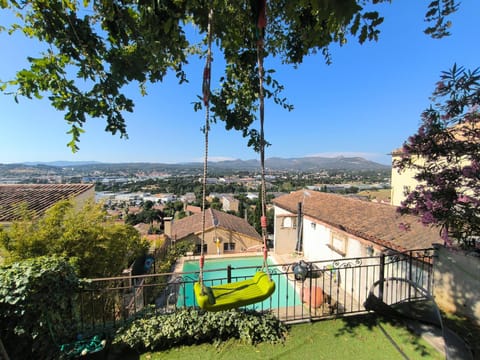 Day, Natural landscape, View (from property/room), Balcony/Terrace, Mountain view, Pool view, Swimming pool