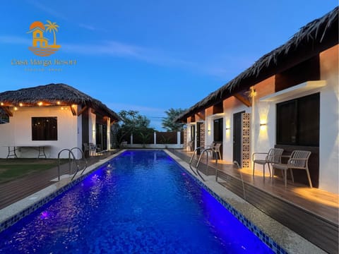 Property building, Night, Pool view, Swimming pool