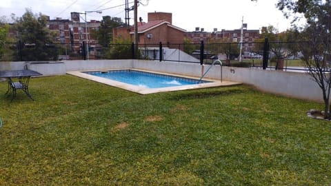 Property building, Spring, Day, Natural landscape, Garden, Garden view, Pool view, Swimming pool