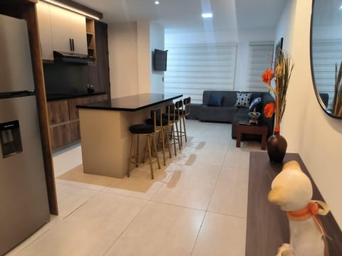 Kitchen or kitchenette, Living room, Seating area