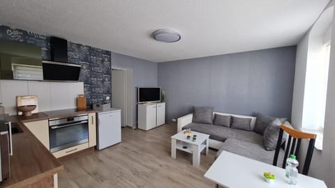 Communal lounge/ TV room, TV and multimedia, Kitchen or kitchenette, Living room, Seating area, Dining area, oven