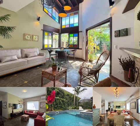 Patio, Garden, Living room, Seating area, Dining area, Garden view, Pool view, Swimming pool