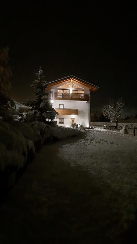 Property building, Night, Winter