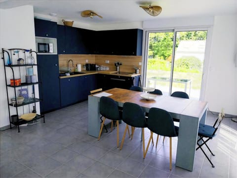 Dining area, stove, kitchen