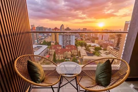 View (from property/room), Balcony/Terrace, City view, Sunset
