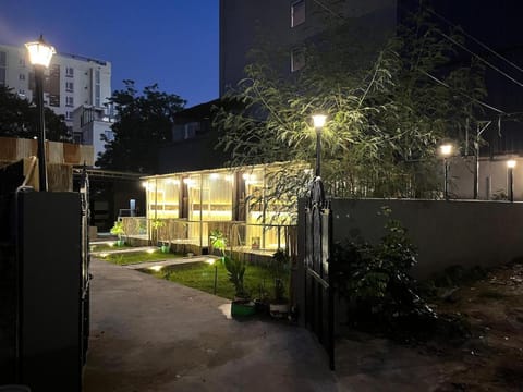 Property building, Night, Garden view