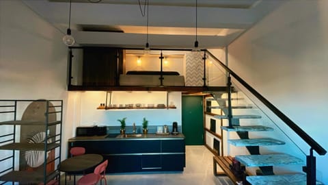 Kitchen or kitchenette, Living room, Seating area