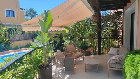 Patio, Garden, Balcony/Terrace, Living room, Garden view, Pool view, Swimming pool