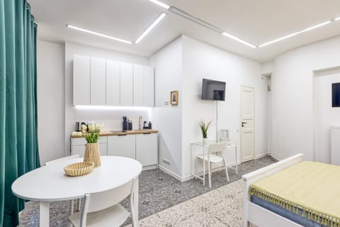 Kitchen or kitchenette, Living room, Dining area