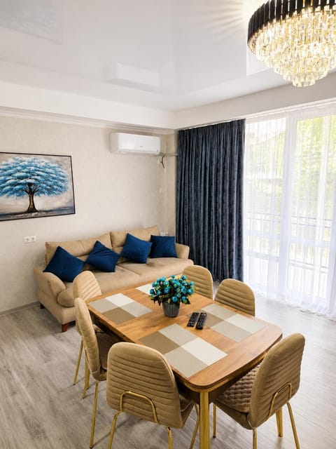 Living room, Seating area, Dining area, air conditioner