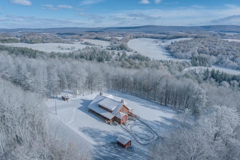 Natural landscape, Bird's eye view, Winter, Mountain view