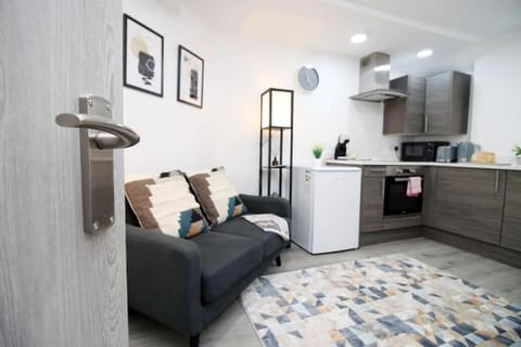 Kitchen or kitchenette, Living room, Seating area, oven