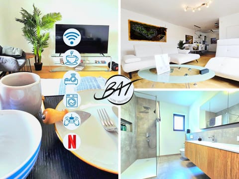 Property building, Bed, Bathroom, TV and multimedia, Kitchen or kitchenette, Living room, Photo of the whole room, Dining area, Bedroom, Text overlay, Breakfast, internet, oven, kitchen