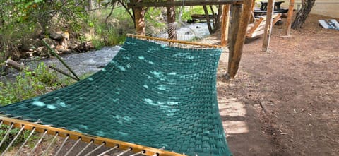 Dog Friendly Room with a Queen Bed and Kitchenette at the Cedaredge Lodge Nature lodge in Cedaredge