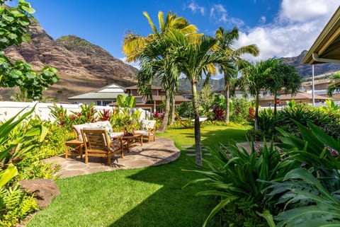 Patio, Spring, Garden, Seating area, Garden view, Mountain view