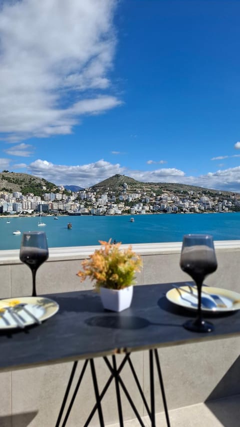 Property building, Patio, Day, Natural landscape, View (from property/room), Balcony/Terrace, Balcony/Terrace, Dining area, Mountain view, Sea view, Breakfast