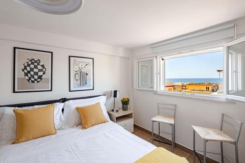 Bed, Natural landscape, View (from property/room), Photo of the whole room, Bedroom, Sea view