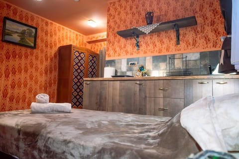 Bed, Kitchen or kitchenette, Photo of the whole room, Bedroom