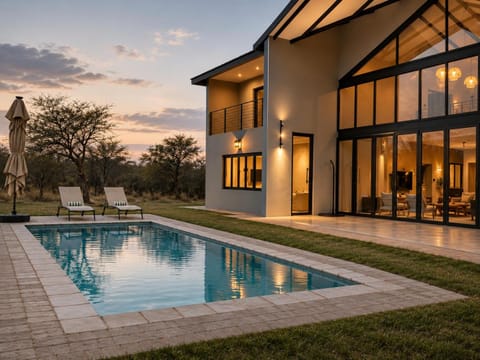 Property building, Patio, Pool view, Swimming pool, sunbed